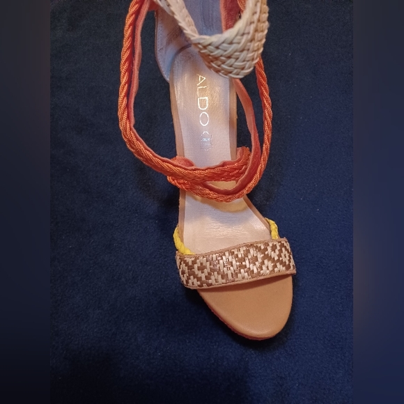 (Make an offer) ALDO Pink & Orange wedged heels - Picture 2 of 4